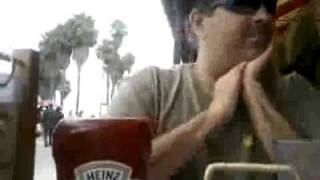 Sitting at Sidewalk Cafe Venice Beach