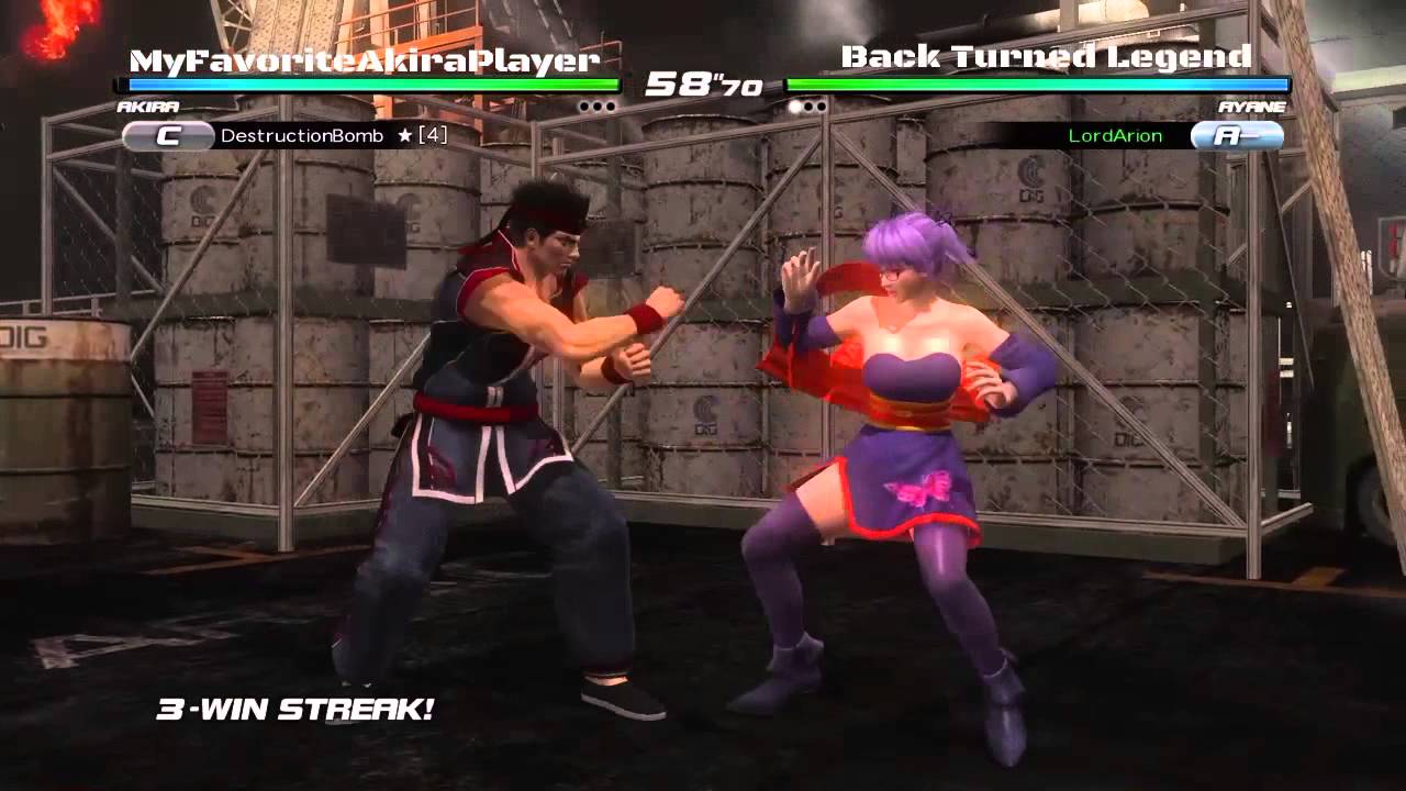 DOA5LR DestructionBomb (Akira) vs LordArion (Ayane)