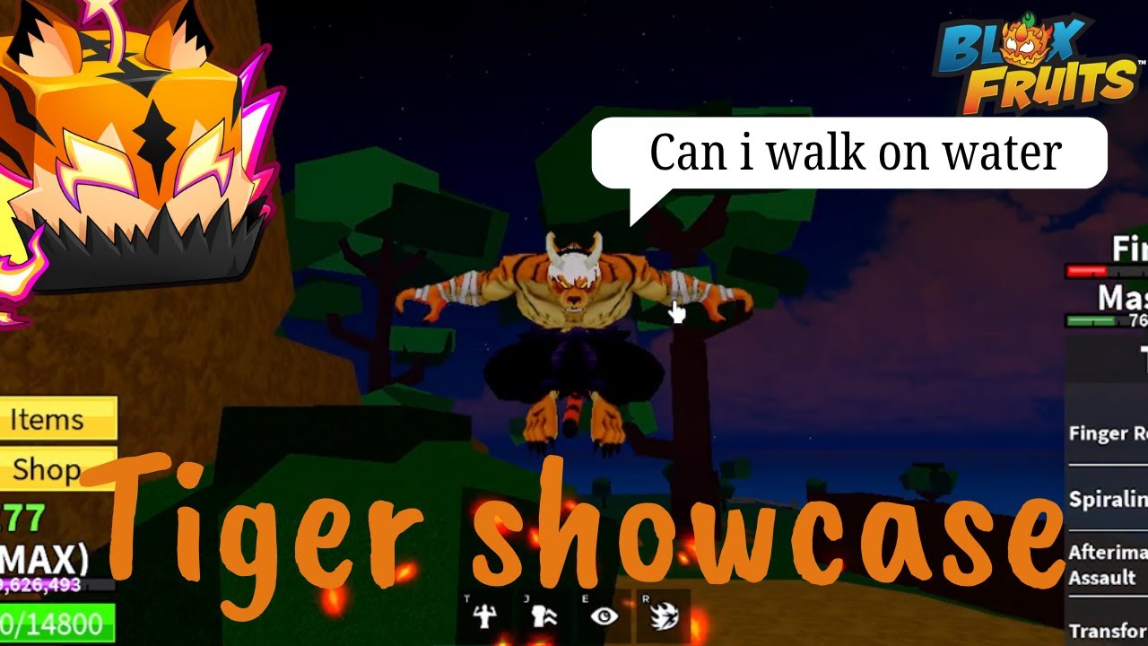 Potassium Rework Showcase Tiger showcase | Rework | BLOX Fruit - YouTube