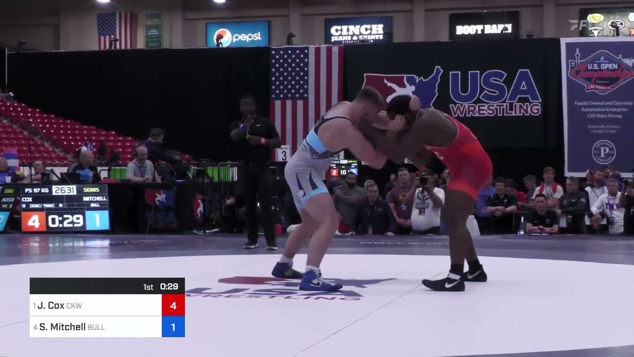 97 Kg Semis - J'den Cox, Cliff Keen Wrestling Club - TMWC Vs Samuel Mitchell, Bulls Wrestling Club