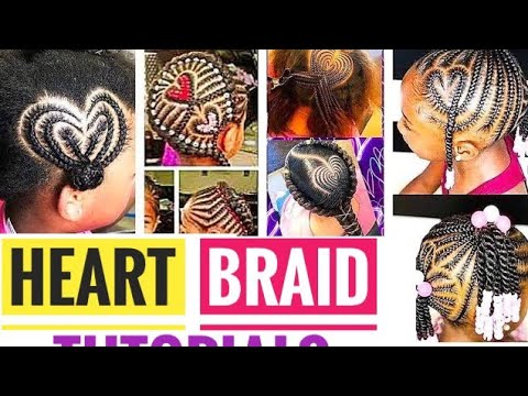 how-to-make-braided-heart-(5-tutorials!)-||-heart-design-on-natural-hair-compilation.