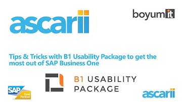 Tips & Tricks with B1 Usability Package to get the Most Out of SAP Business One