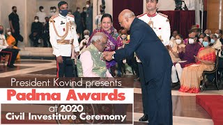 President Kovind presents Padma Awards at 2020 Civil Investiture Ceremony at Rashtrapati Bhavan