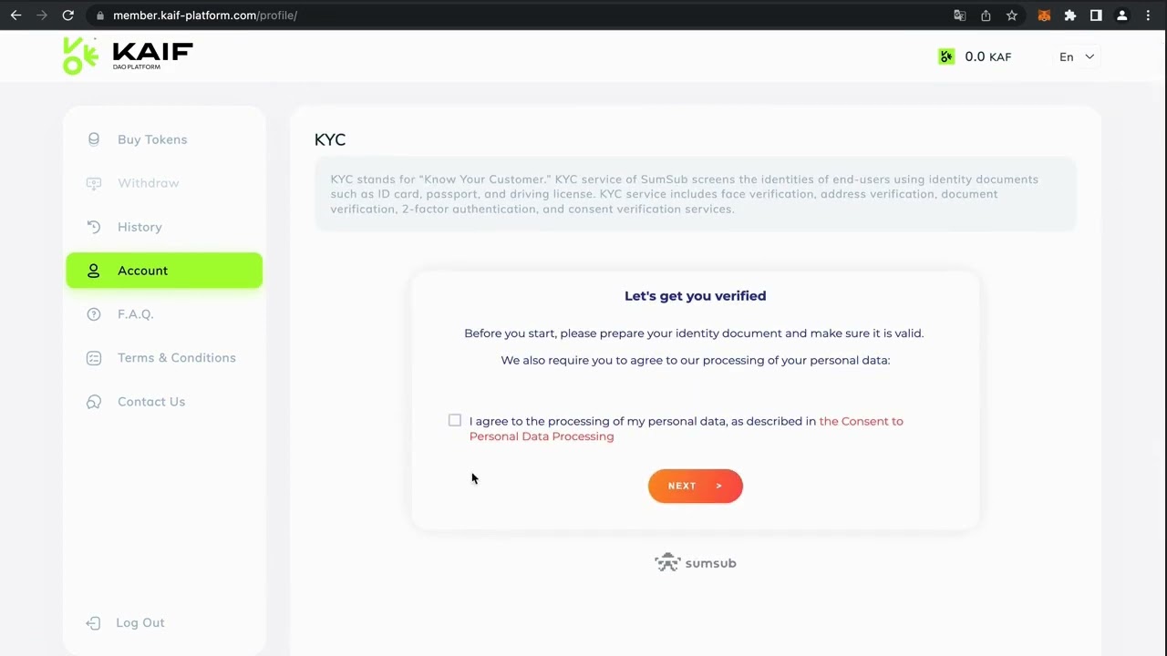 How to buy KAF tokens - Tutorial (EN)