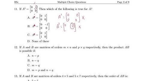 Lec. 09. MCQs of Matrices (Video .01) for BSc | Suppose Math with Akhtar Abbas