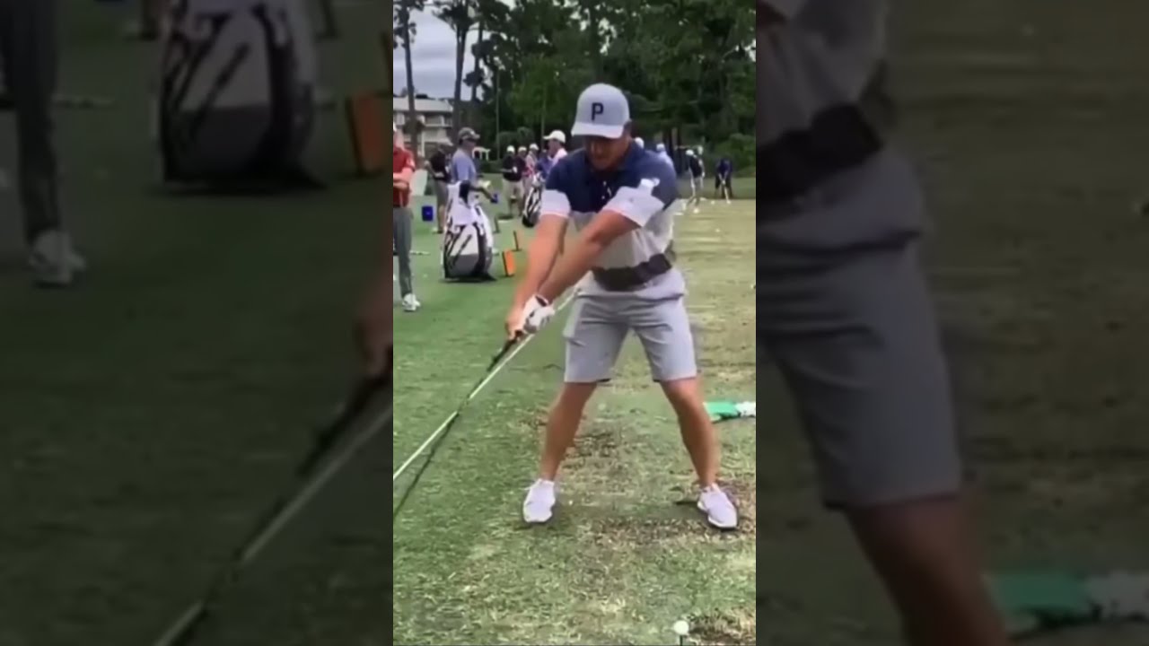 Bryson Kicking Forward Bracing Angled Back Knee And Dragging The Handle To Start His Backswing
