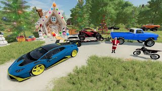Helping Santa deliver Race Cars and ATVs for Christmas | Farming Simulator 22 screenshot 4
