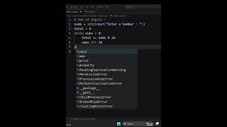 Sum digits #shorts#python