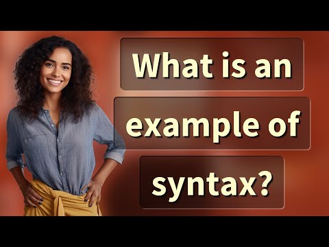 What is an example of syntax?