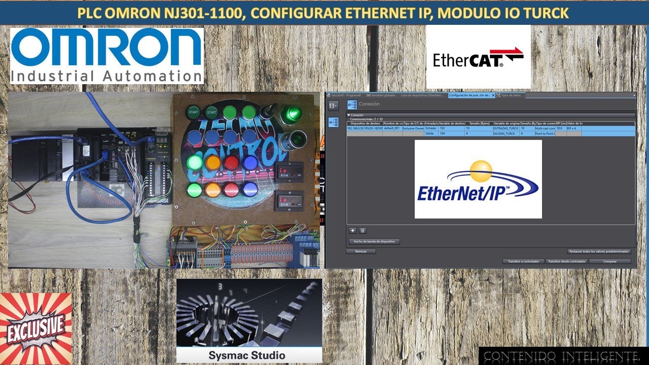 04-PLC OMRON NJ301-1100, CONFIGURAR ETHERNET IP, MODULO IO TURCK - YouTube