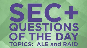 Security+ Practice Questions of the Day from IT Dojo - #14 - ALE and RAID
