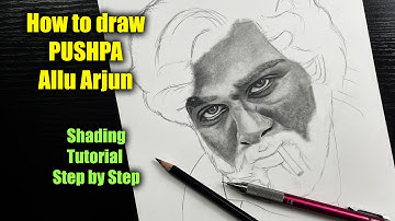 How to draw PUSHPA Allu Arjun Step by Step - Part 2 // Face Skin Shading tutorial for beginners