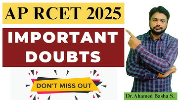 🔥 Important Doubts 🔥 - APRCET 2025 #aprcet #aprcet2025 #phd