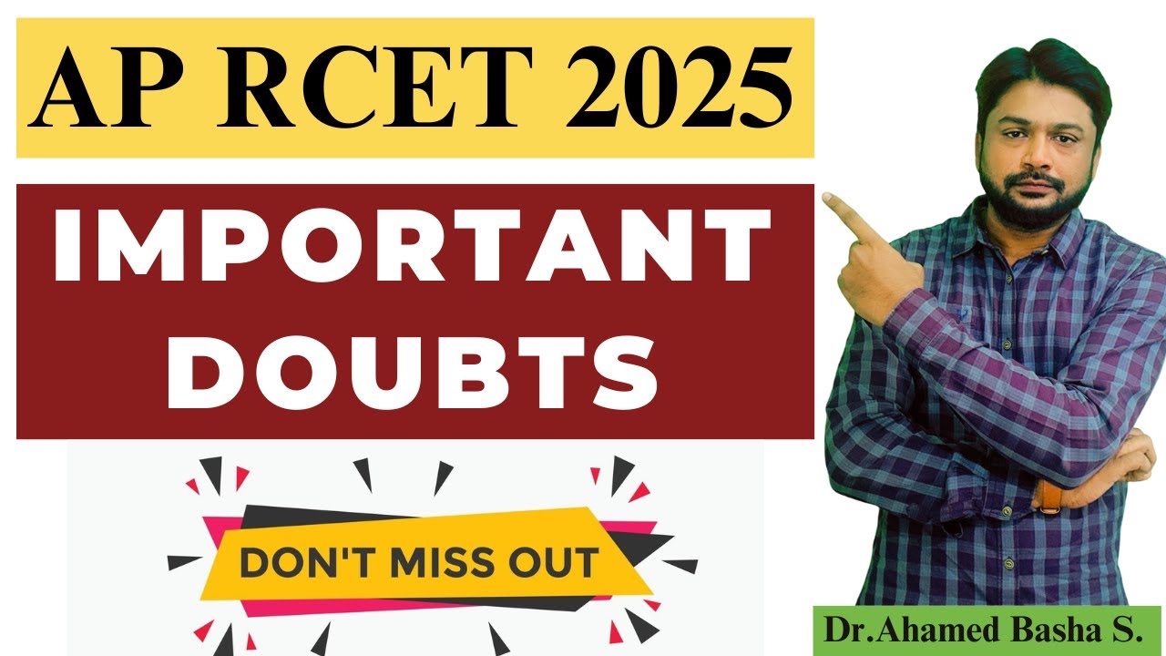 🔥 Important Doubts 🔥 - APRCET 2025 