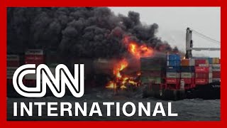 Burning Ship May Cause Disastrous Oil Spill