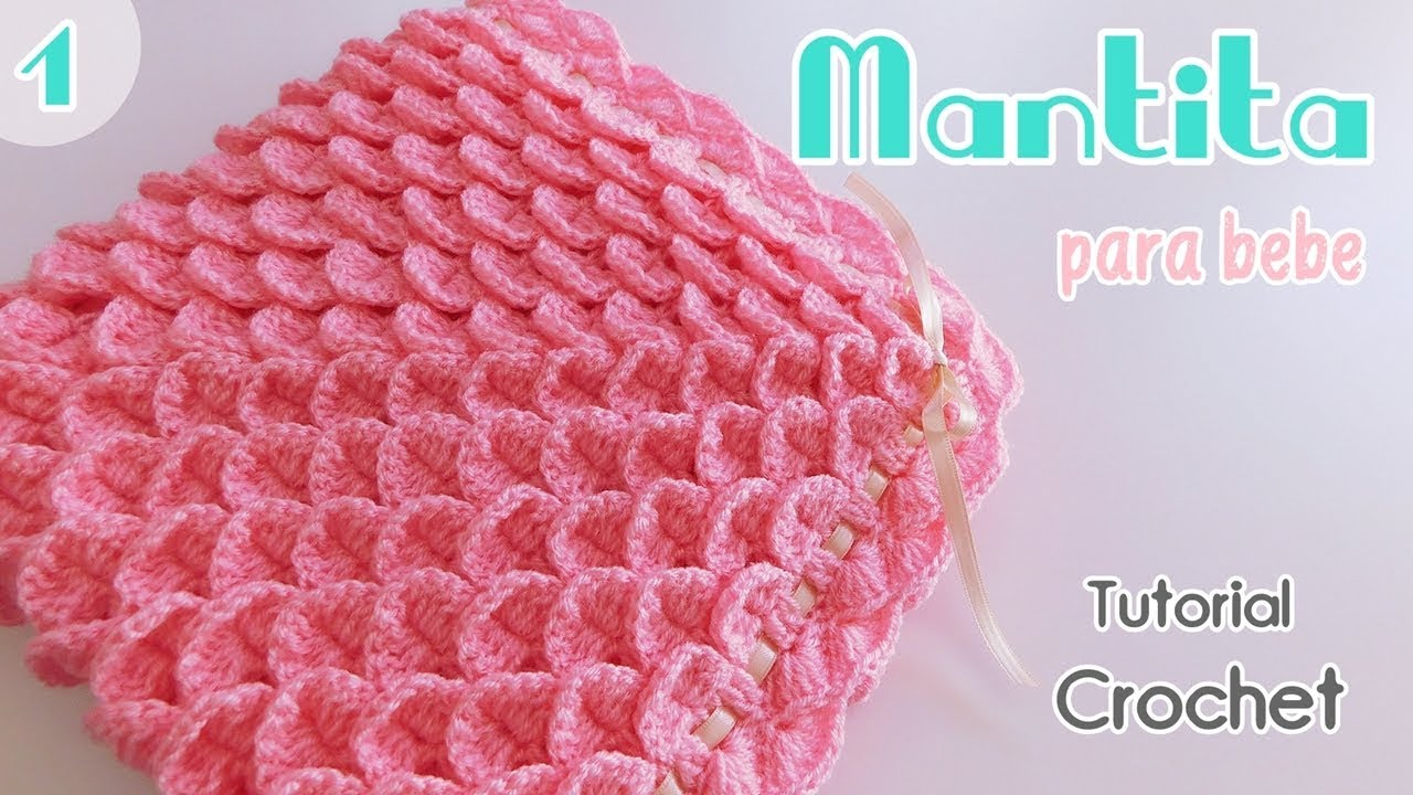 Mantita, colchita, cobija a crochet- ganchillo en Punto Cocodrilo Escamas Parte 1