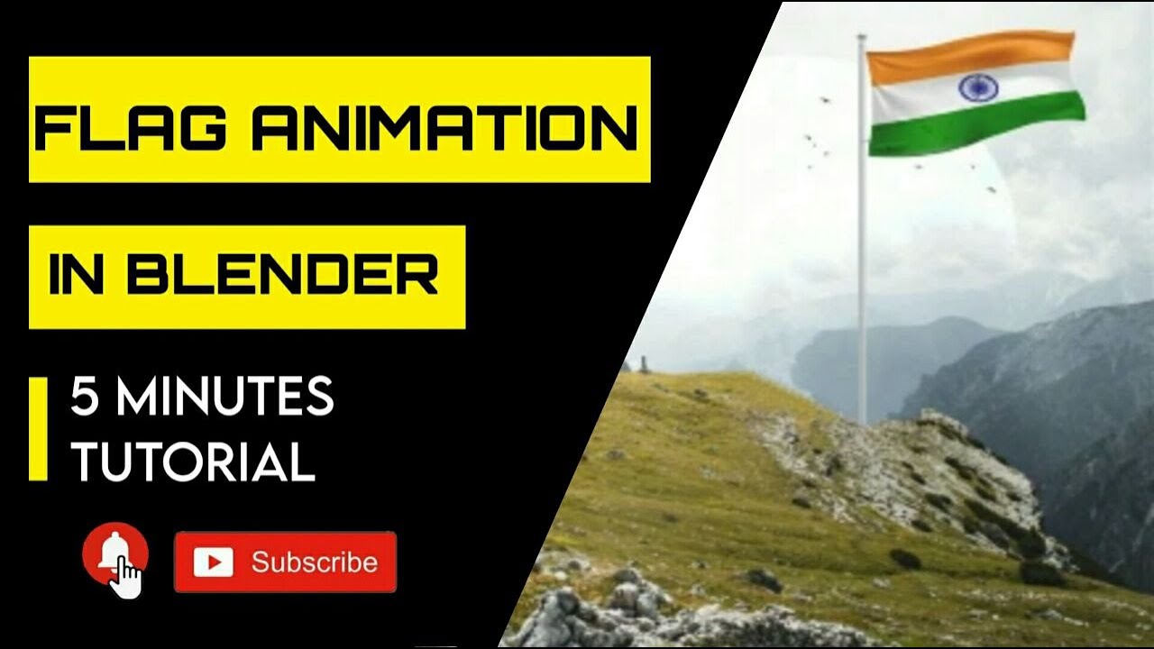 Flag Animation In Blender..... 5 Minute Tutorial.../  With subtitles.