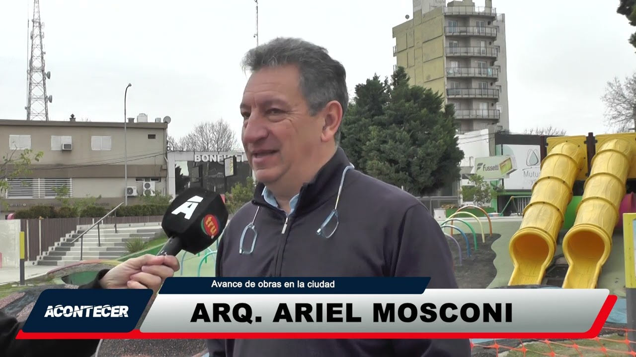 Marcos Juárez: Avance de obra en el la remodelación del centro de la ciudad