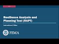 Instructional Video for the Resilience Analysis and Planning Tool (RAPT)