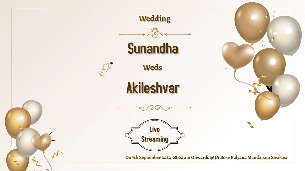 Live Streaming Sunandha Weds Akileshvar Grand Wedding Sivakasi JA live-streaming-sunandha-weds-akileshvar-grand-wedding-sivakasi-ja