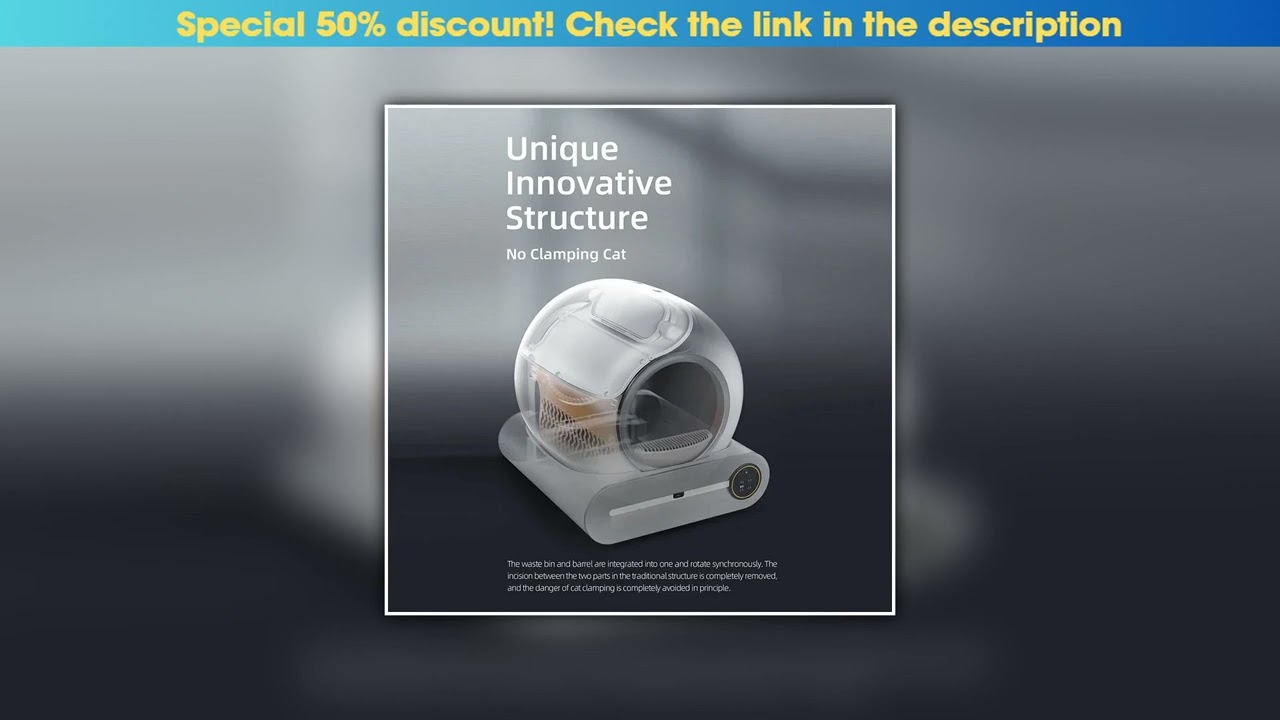 Editor’s Choice Automatic Smart Cat Litter Box 65L Self Cleaning APP Control Fully Enclosed Cat Lit