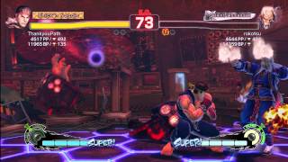 SSF4 AE 2012 Japanese Ranked: ThankyouPath(Ryu) vs rokotsu(Gen)
