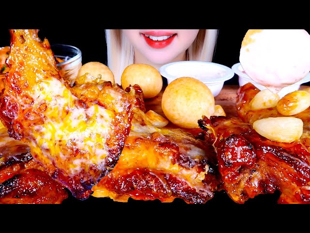 ASMR Korean Roasted Chicken Leg🍗 Cheese Balls Mukbang | Eating Sounds