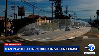Man In Wheelchair Hit By Truck, Goes Airborne In Violent La Crash