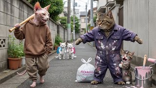 When Bullies Attack 😿⚡ A Brave Kitten Protects His Papa Cat 💔