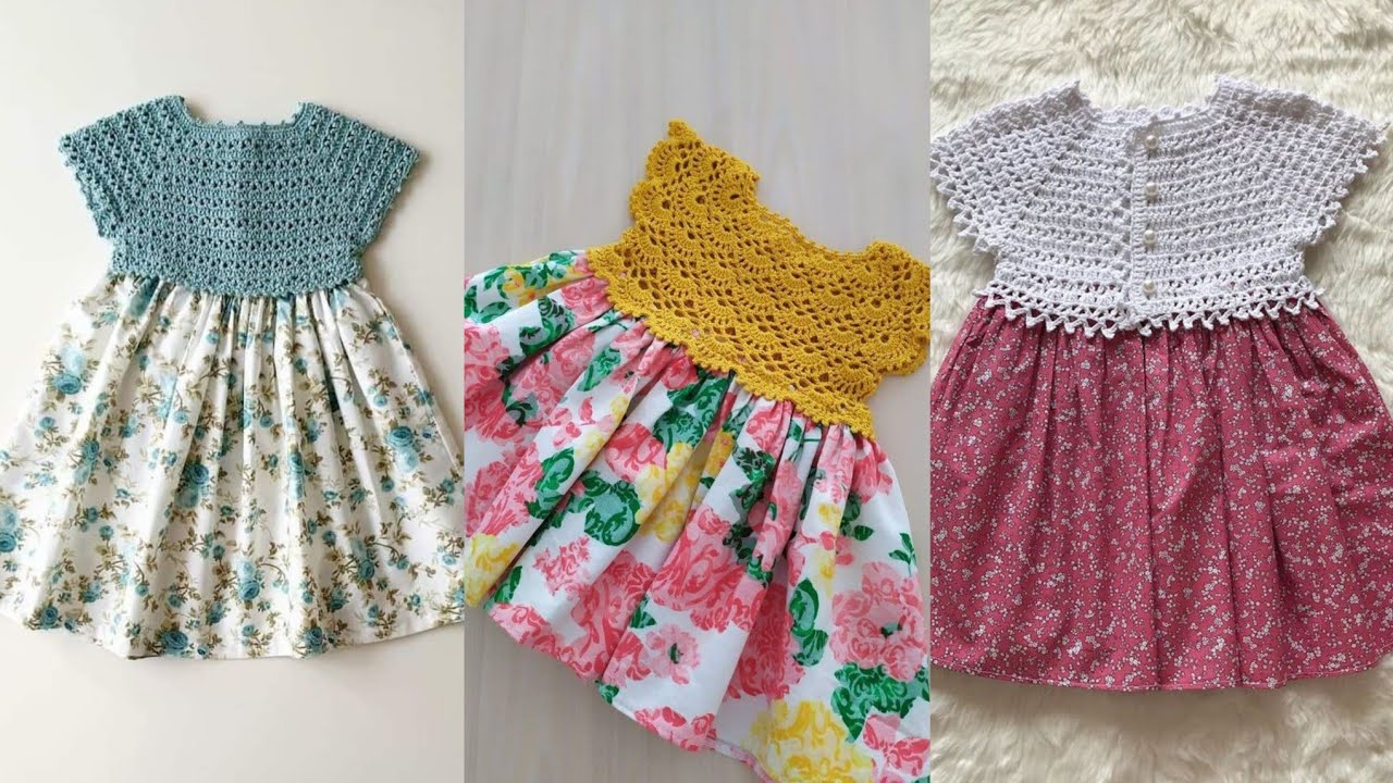 Beautiful baby knit fabric dress hand knitted summer baby dress YouTube