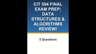 CIT 594 FINAL EXAM PREP; DATA STRUCTURES &amp; ALGORITHMS REVIEW! video