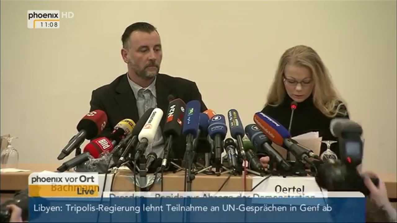 Pegida-Absage: Pressekonferenz Teil 1 - Statements von Bachmann und Oertel am 19.01.2015