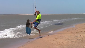Kitesurfing Technique - Foot Plant Transition Slow Mo