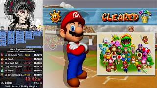 Mario Superstar Baseball Superstar% - Mario Sunshines in 48:42 (World Record) on June 14, 2026