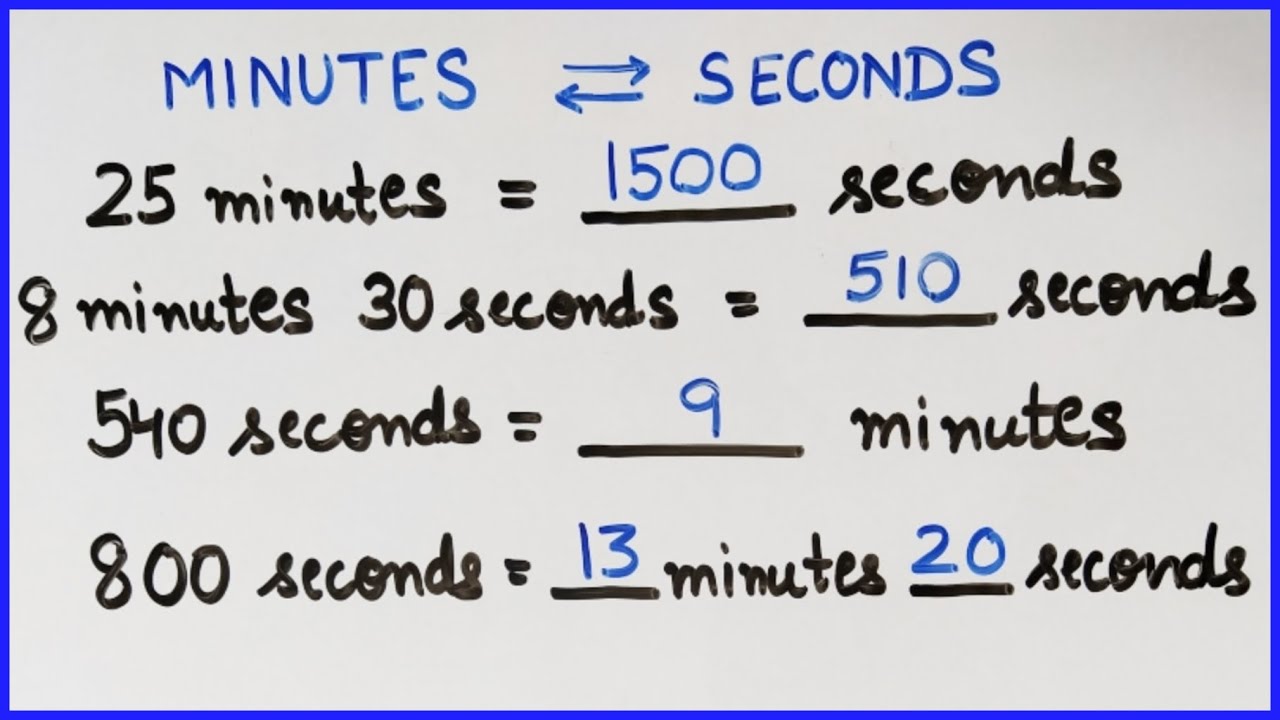 How To Convert Minutes Into Seconds And Seconds Into Minutes Youtube