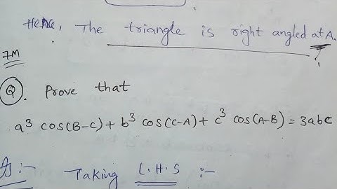 a³Cos(B-C)+b³Cos(C-A)+c³Cos(A-B)=3abc || properties of Triangles||