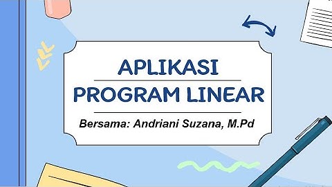 APLIKASI PROGRAM LINEAR