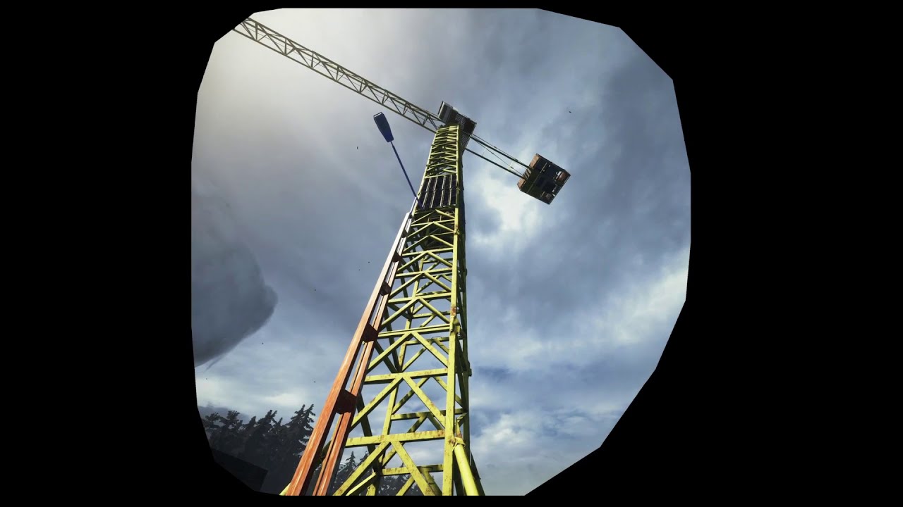 Climbing and chilling on a crane in VR