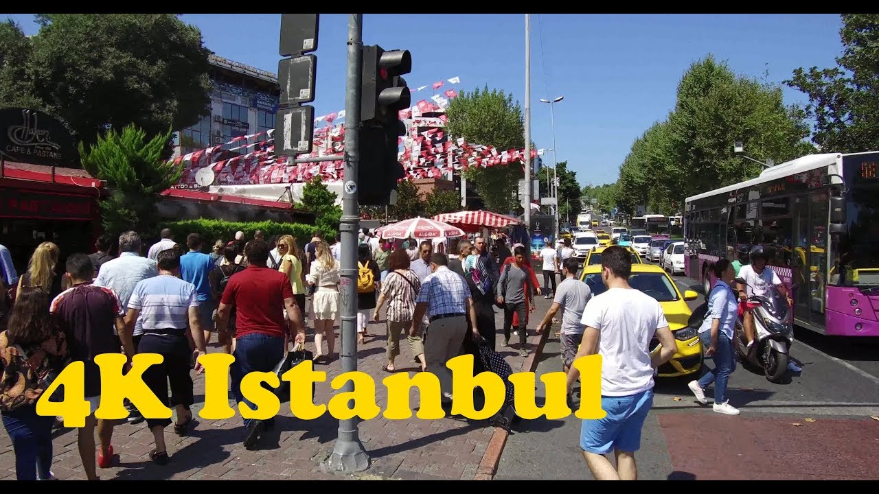 Istanbul. [4K] Boat trip Uskudar - Besiktas. Walk around Besiktas.