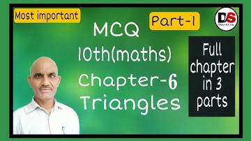 MCQ Chapter-6 (Triangles) 10th(Maths) Part-1