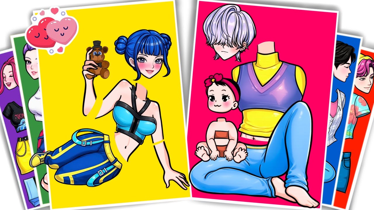 SWEET FAMILY of HUNTRIX and SAJA BOYS - KPOP DEMON HUNTERS | Sticker Book DIY