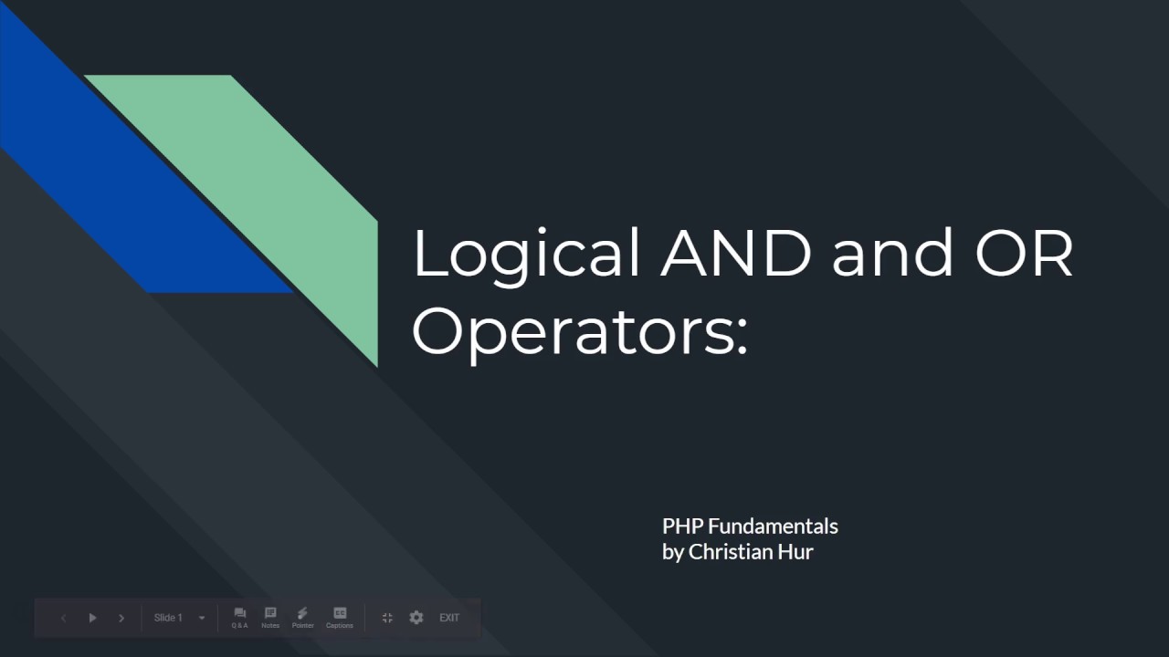 PHP Logical AND And OR Operators YouTube Php logical and and or operators youtube