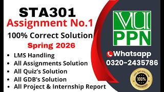STA301 Assignment 1 100% Correct Solution Spring 2026 STA301 Assignment 1 Solution 2026 #sta301