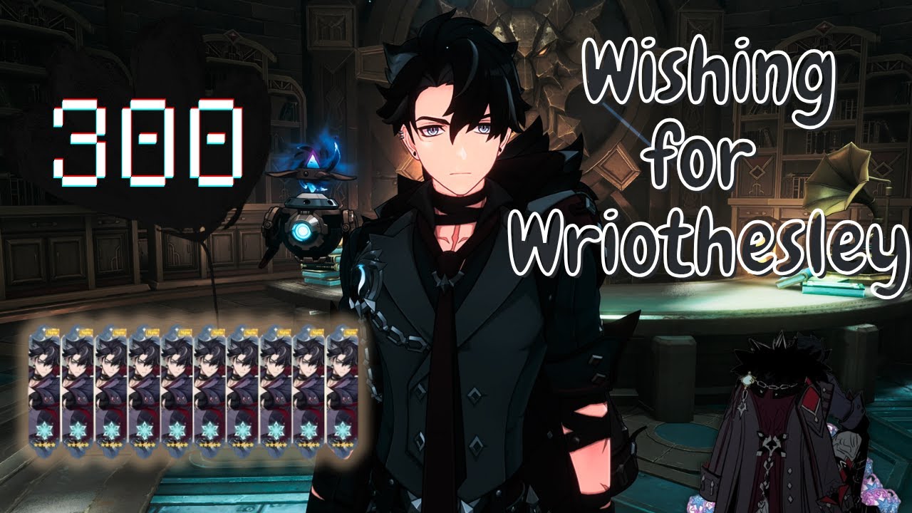 Желаю 300 рывков для Wriothesley 🖤⋆｡ ☾ ﾟ｡⋆ Genshin Impact