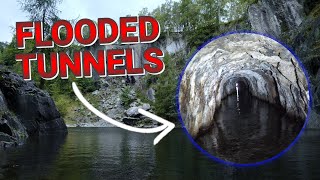 Swimming around an abandoned Slate Quarry in the Lake District
