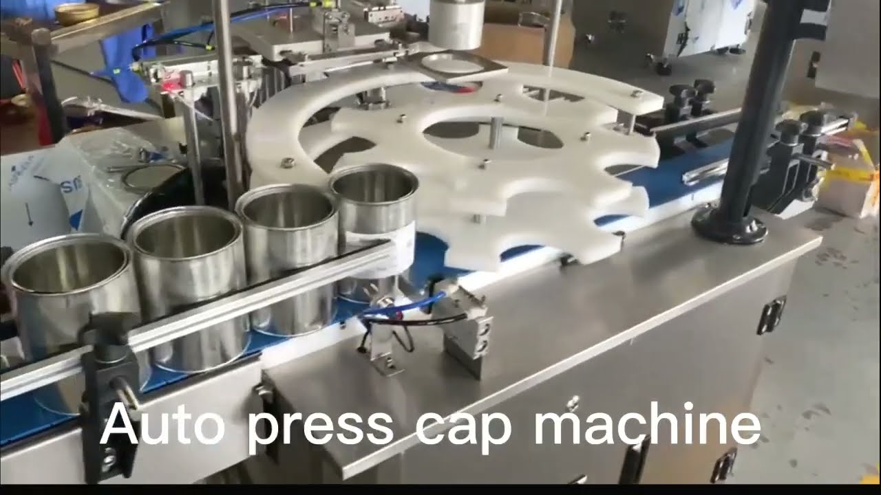 Fully automatic metal cans lids feeder press capping machine