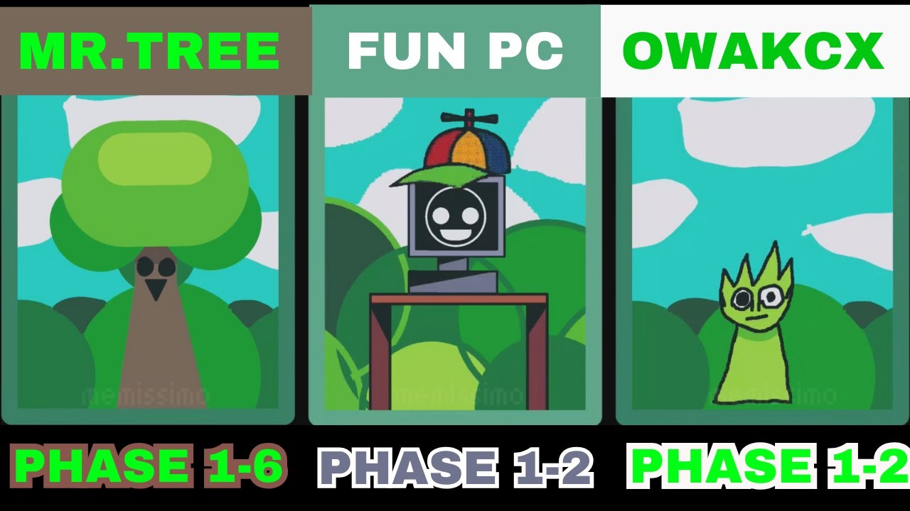 Sprunki Interactive Mr Tree, Mr Fun PC All Phase 1,2,3,4,5,6 24 HELP MR ...