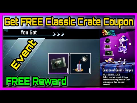 PUBG MOBILE GET FREE CLASSIC CRATE COUPON | PUBG NEW EVENT| TYSON NOOB GAMER