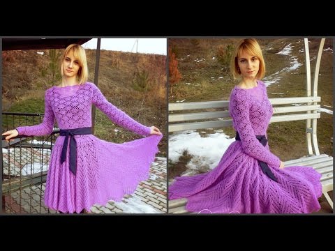 Вязаные платья крючком из мохера