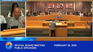 February 26, 2026 - 400Pm Special Board Meeting Including Closed Session